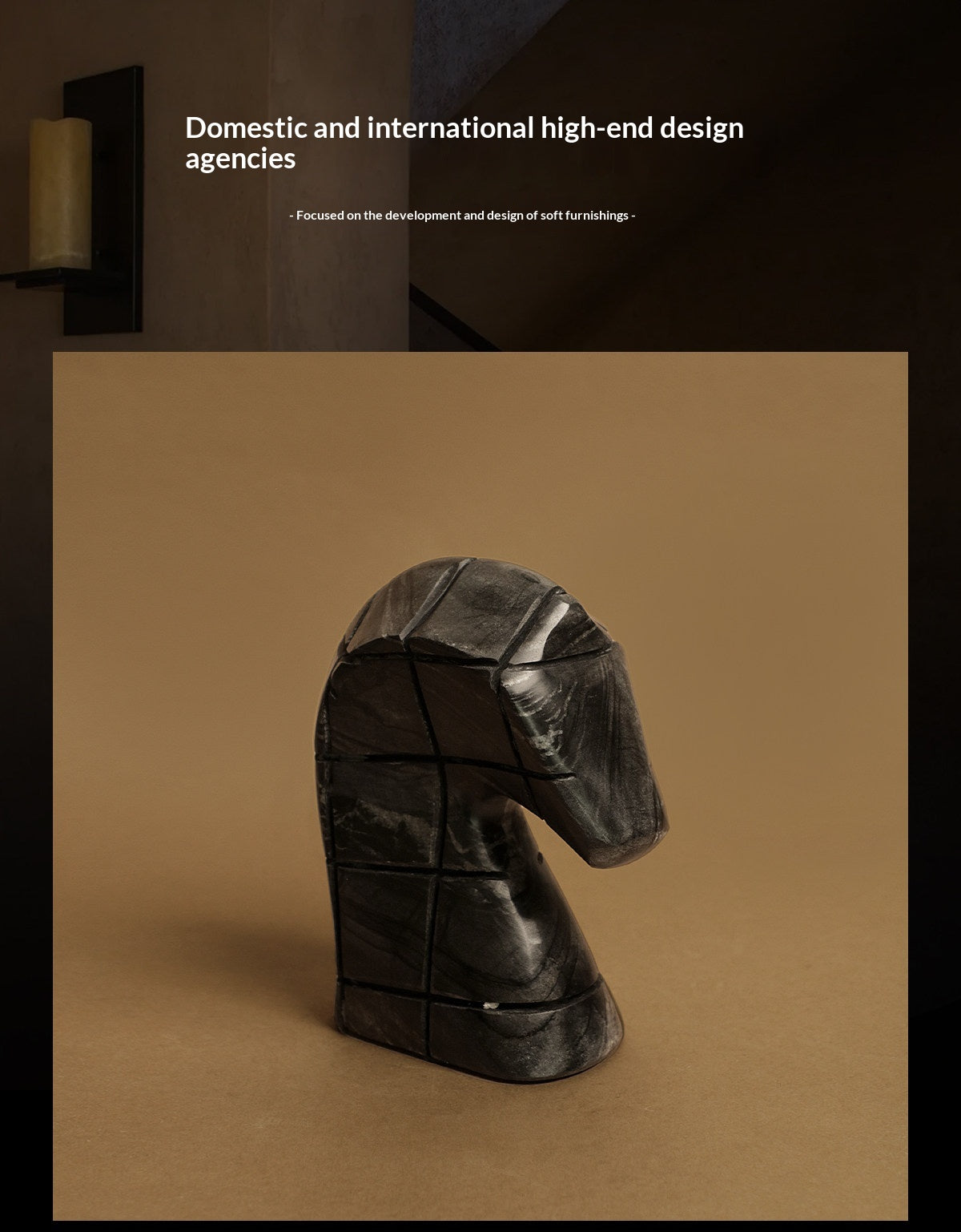 Testa di cavallo in marmo nero
