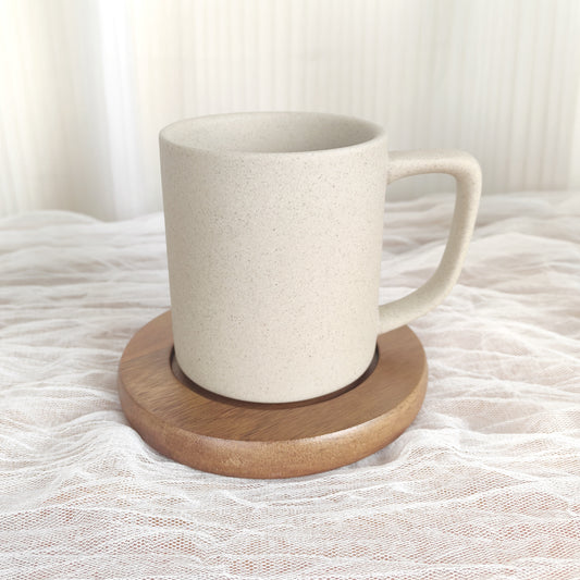 Tazza beige sabbiata cilindrica