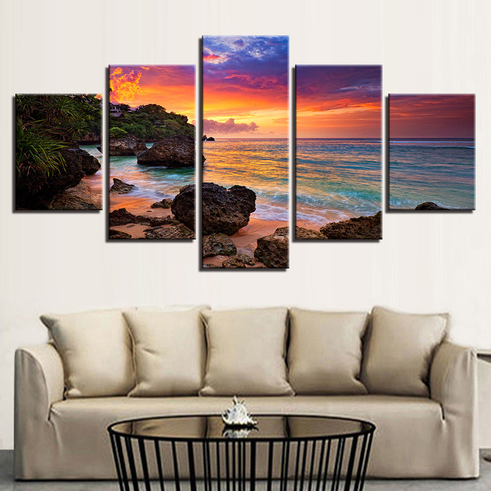 Quadro tramonto al mare