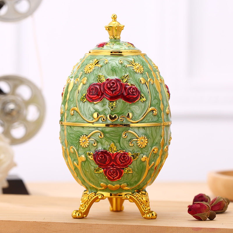 Portastuzzicadenti uovo decorato rosso dorato