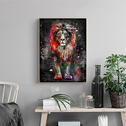 Quadro Leone Astratto