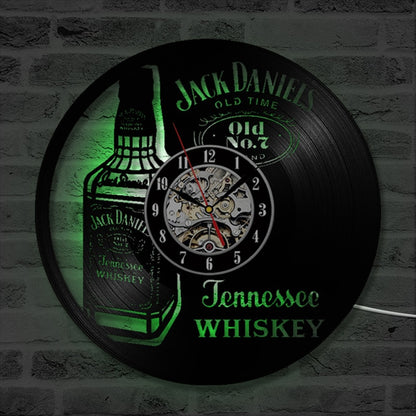Orologio da parete Bottiglia whiskey neon