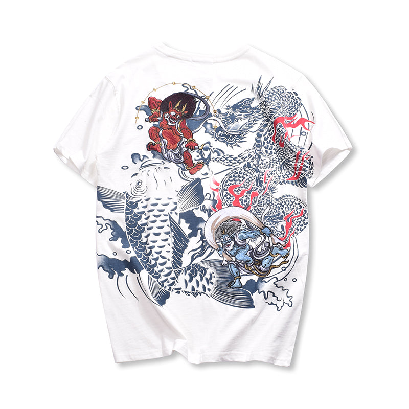 T-shirt Ricamata Ukiyo-e