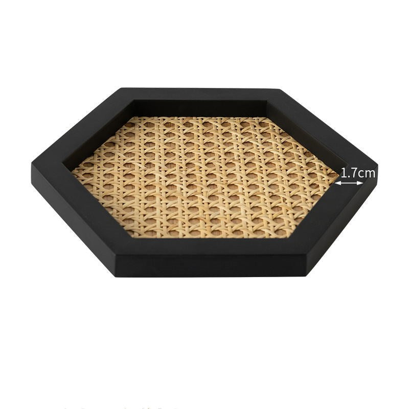 Vassoio rattan intrecciato