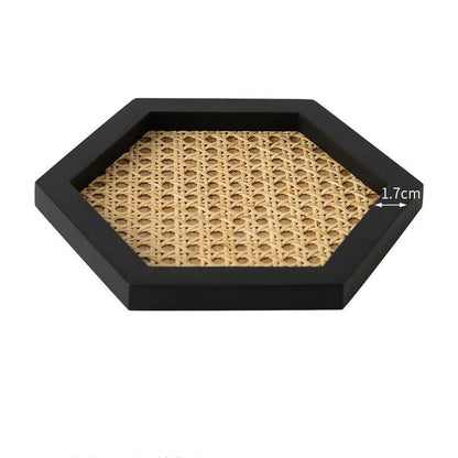 Vassoio rattan intrecciato