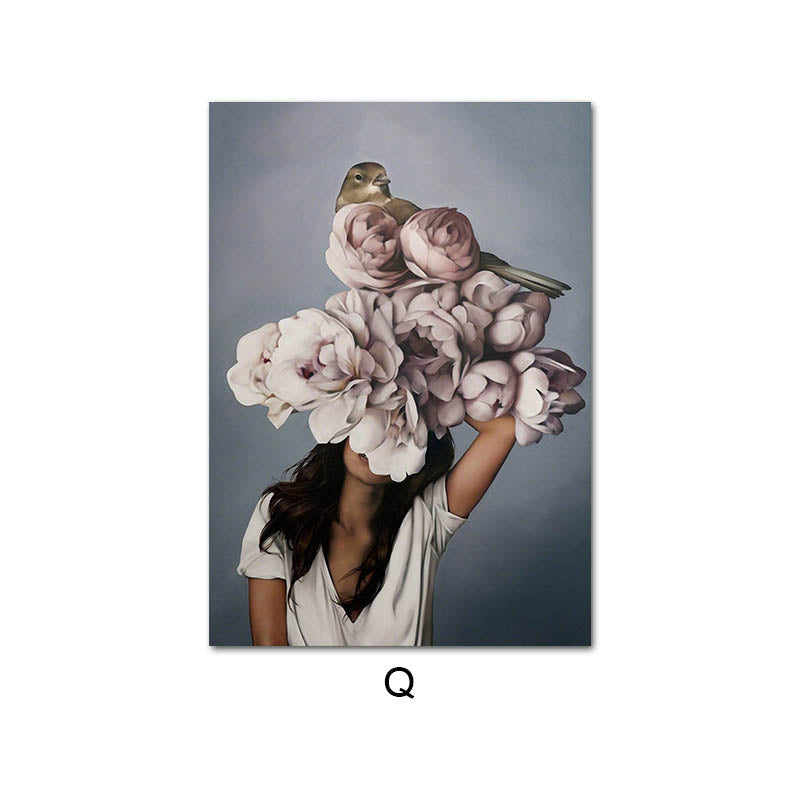 Quadro su tela Ragazza con petali