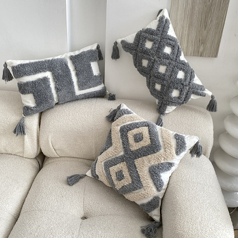 Cuscino boho con nappine