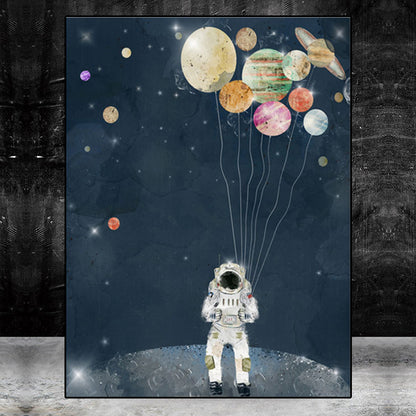 Tela astronauta e stelle