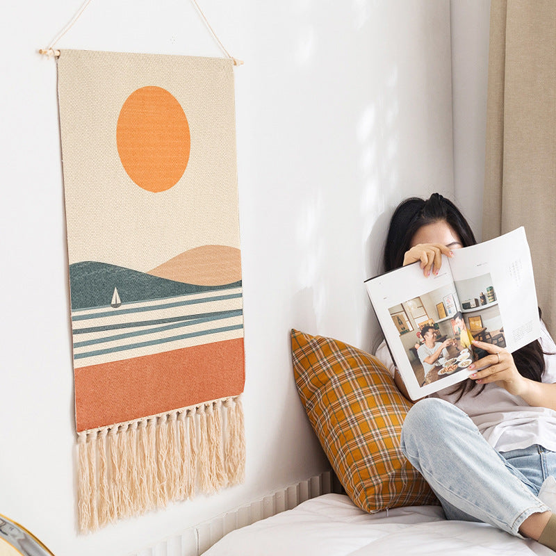Tappezzeria cotone lino con nappine