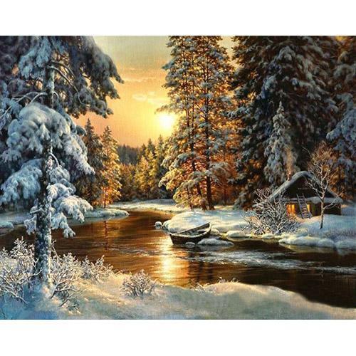 Quadro paesaggio invernale