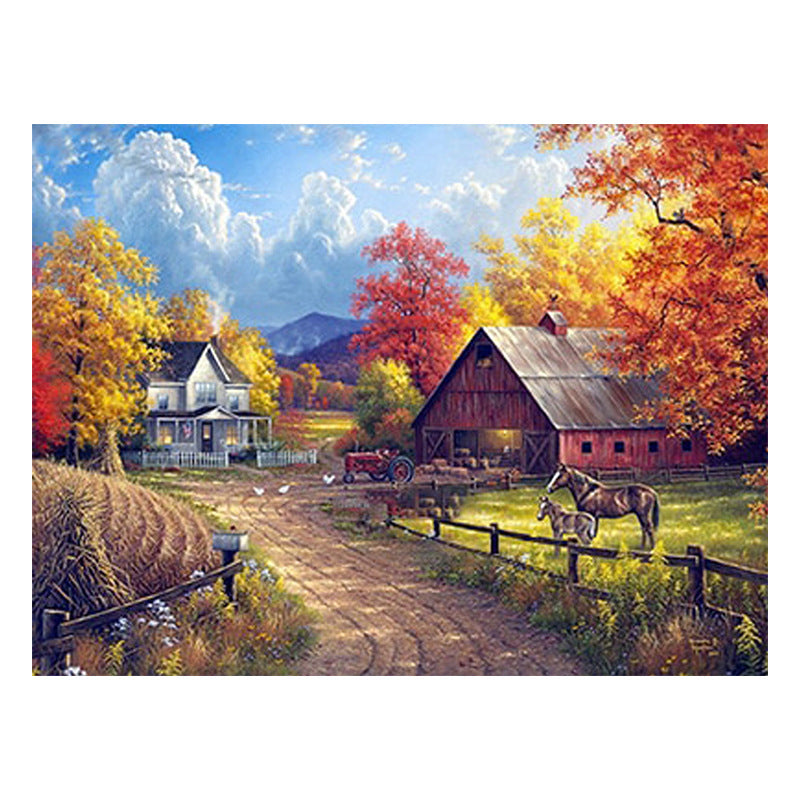 Paesaggio cross-stitch moderno
