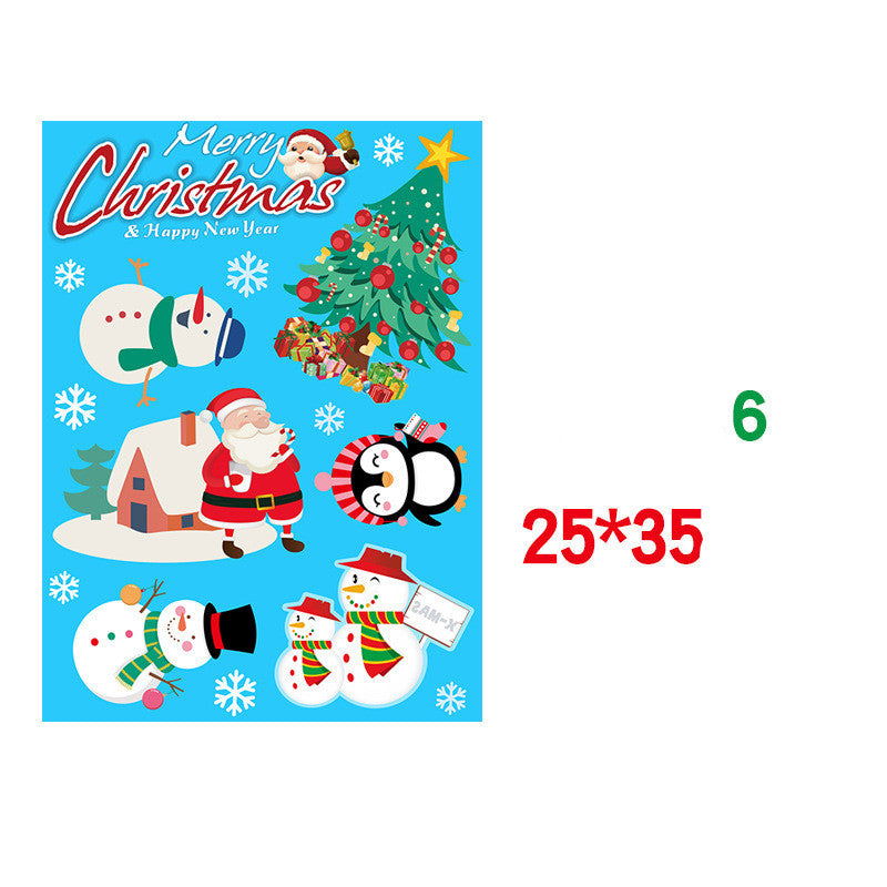 Adesivo murale Babbo Natale e renna nella vetrina