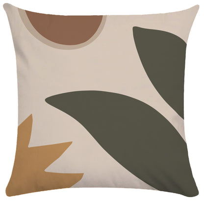 Copricuscino beige stampa motivi astratti