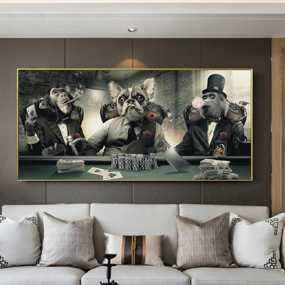 Quadro scimmie e cani