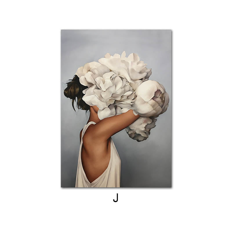 Quadro su tela Ragazza con petali