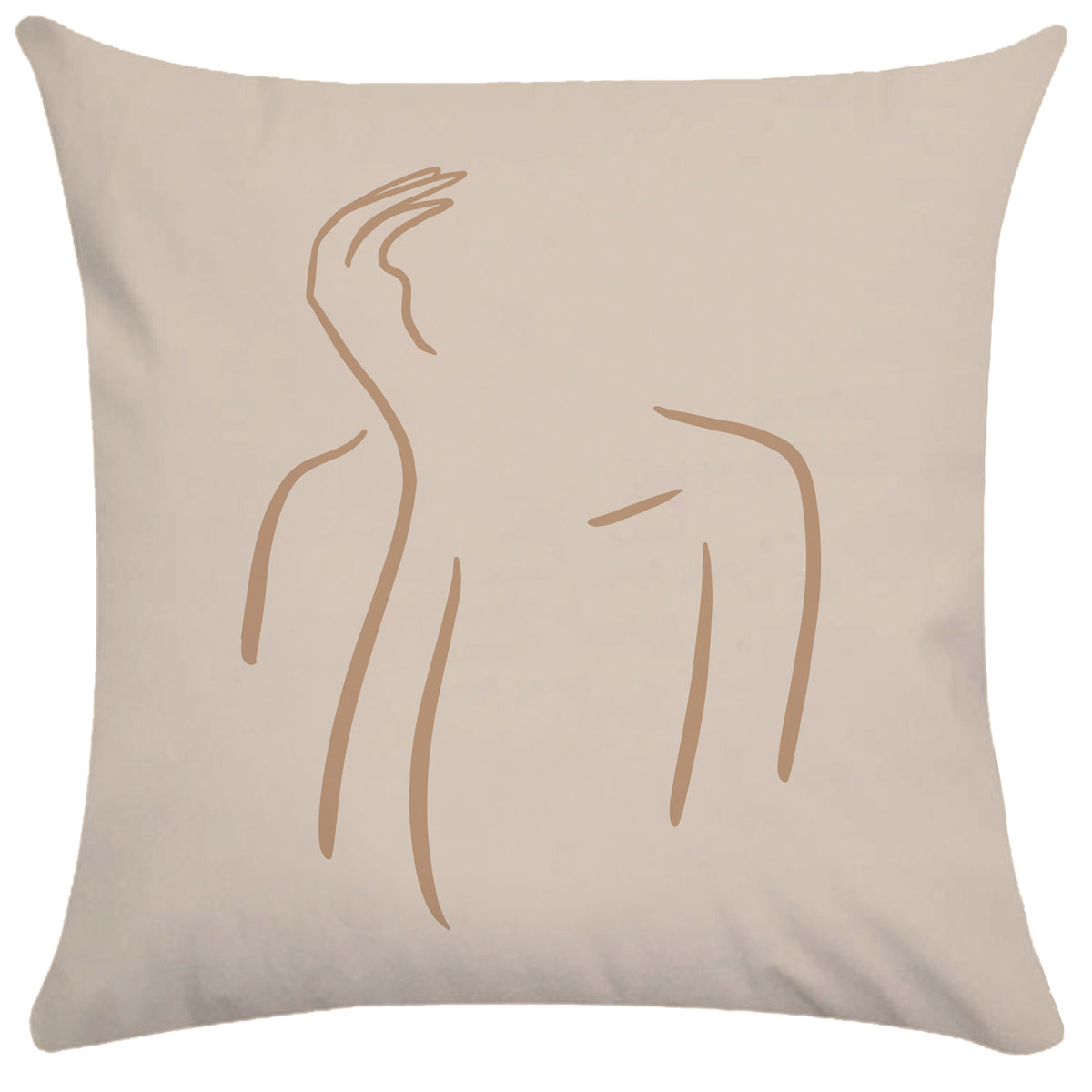 Copricuscino beige stampa motivi astratti
