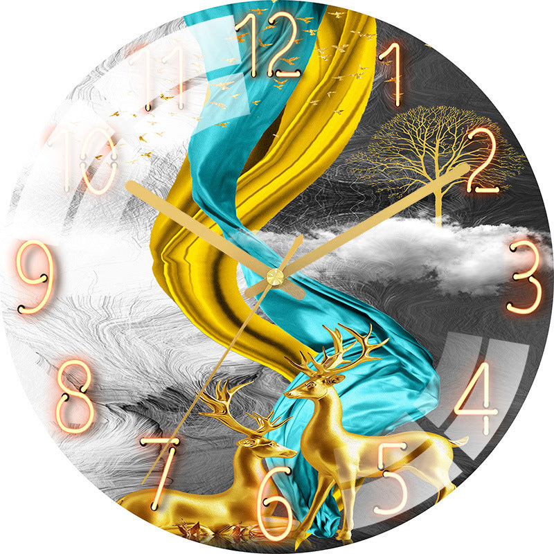 Orologio da parete Cervo albero floreale