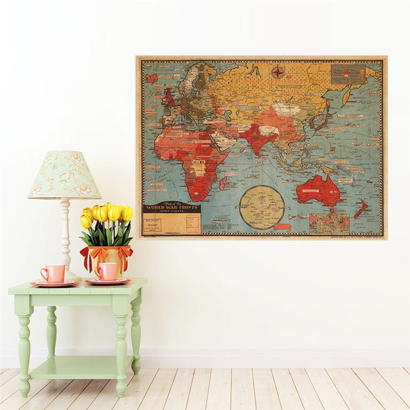 Poster mappa del mondo vintage