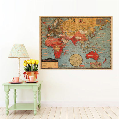 Poster mappa del mondo vintage