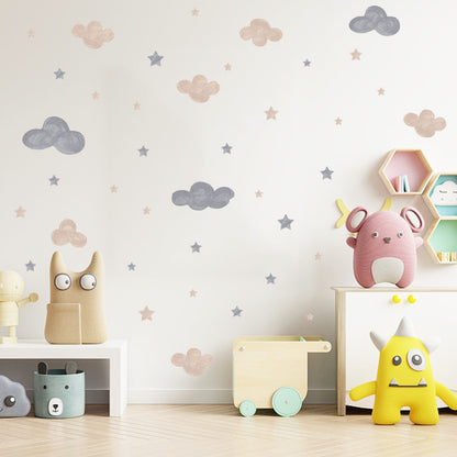 Sticker nuvole e stelle