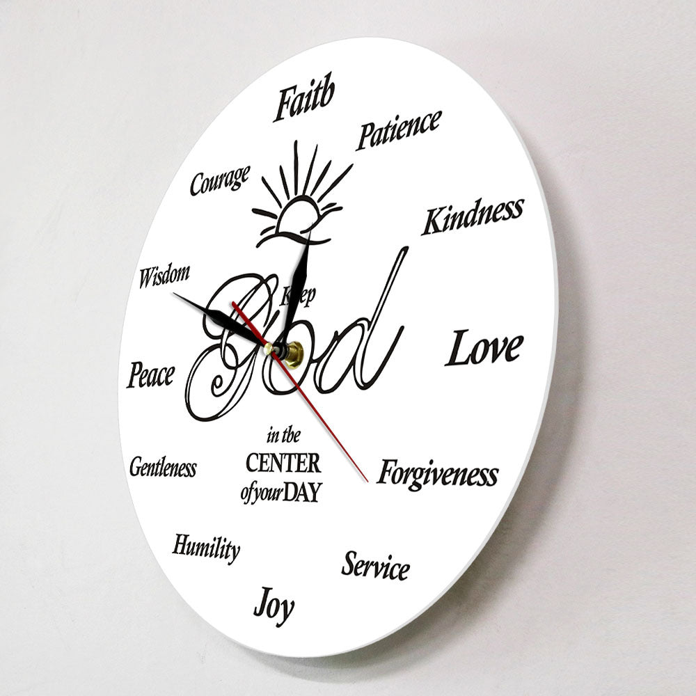 Orologio da parete Sole e scritte spirituali