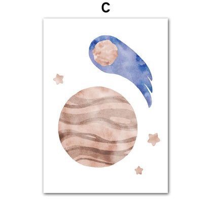Poster spaziale acquerello