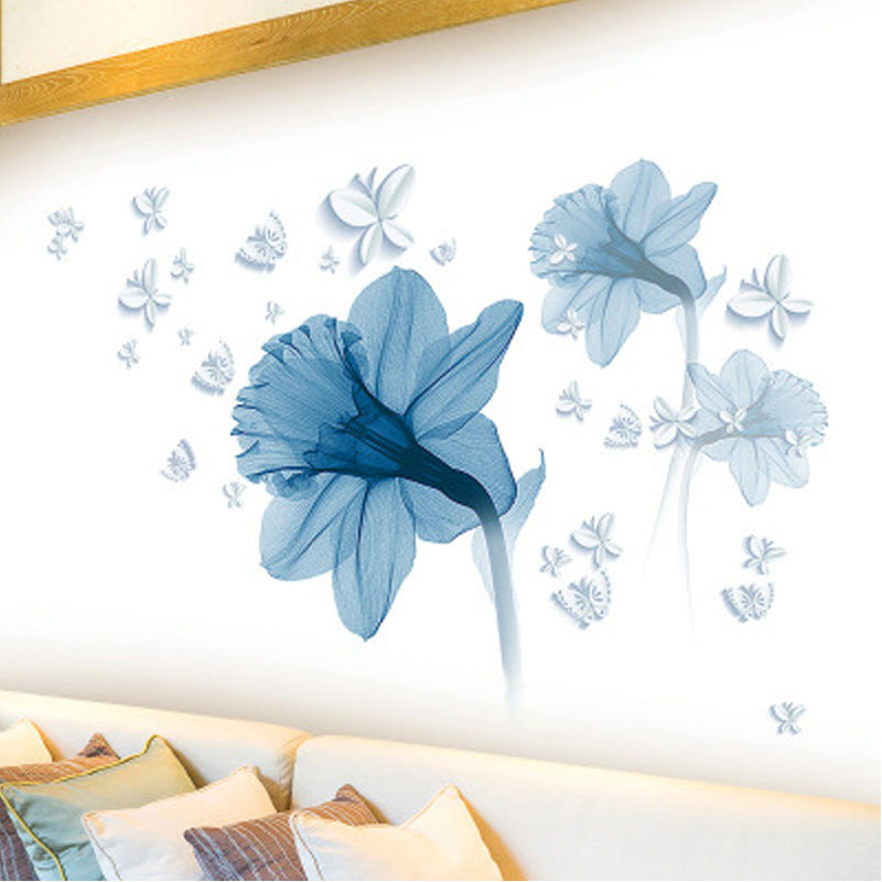 Adesivo fiori blu