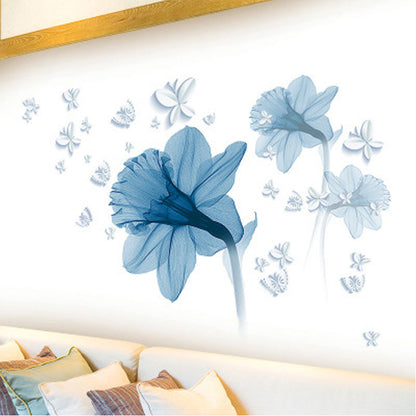 Adesivo fiori blu