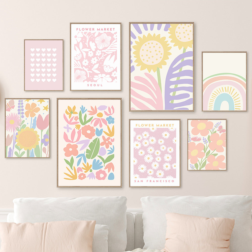 Quadro girasole e arcobaleno