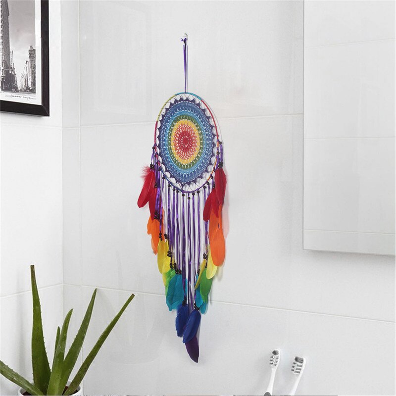Pompon piume arcobaleno