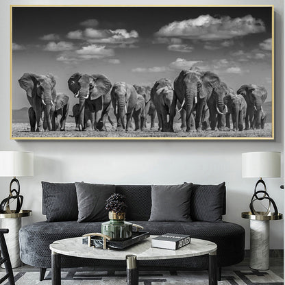 Quadro tela elefanti africani
