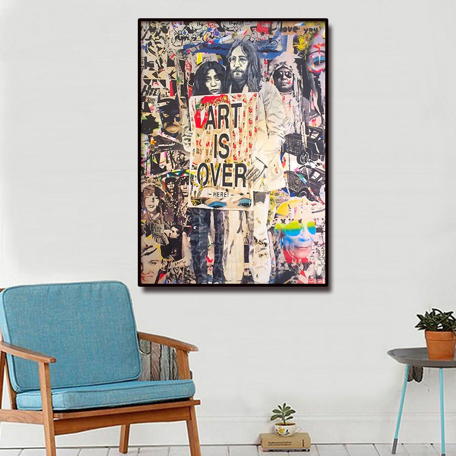 Quadro tela scimmia street art