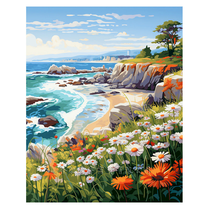 Quadro ricamato paesaggio