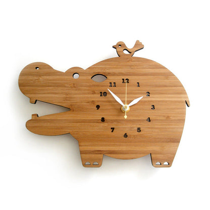 Orologio da parete Ippopotamo orologio legno