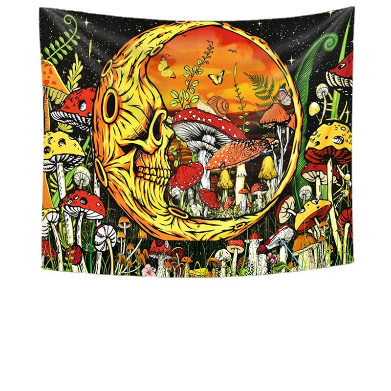 Arazzo Teschio Luna Funghi