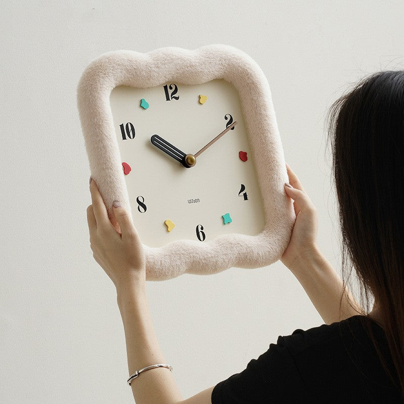 Orologio da parete Cornice tessuto naturale
