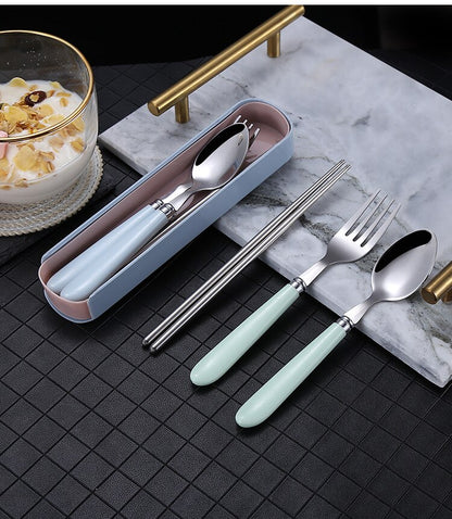 Set stoviglie acciaio inox portatile
