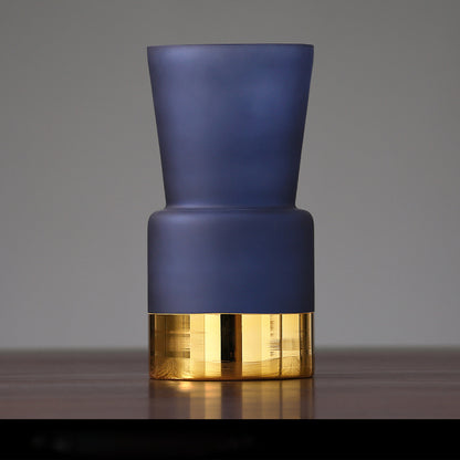 Vaso Vetro Effetto Ghiaccio Oro
