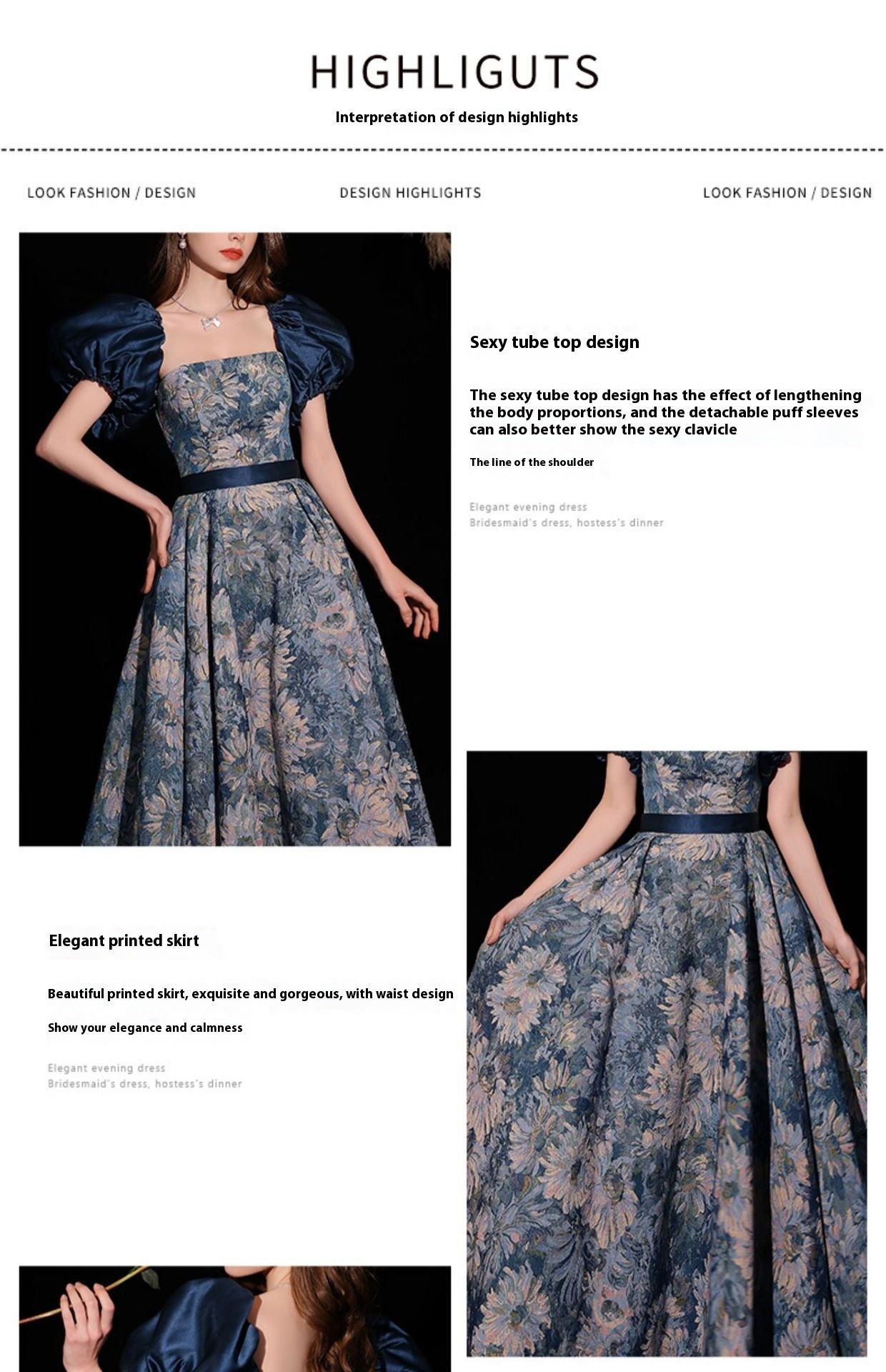 Vestito da sera blu