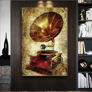 Quadro su tela Grammofono d'epoca