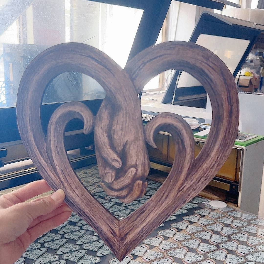 Decorazione cuori legno