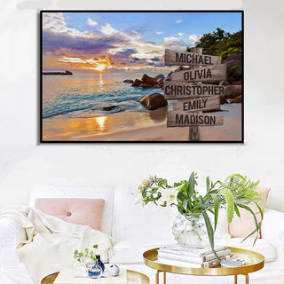 Quadro su tela Tramonto sulla spiaggia