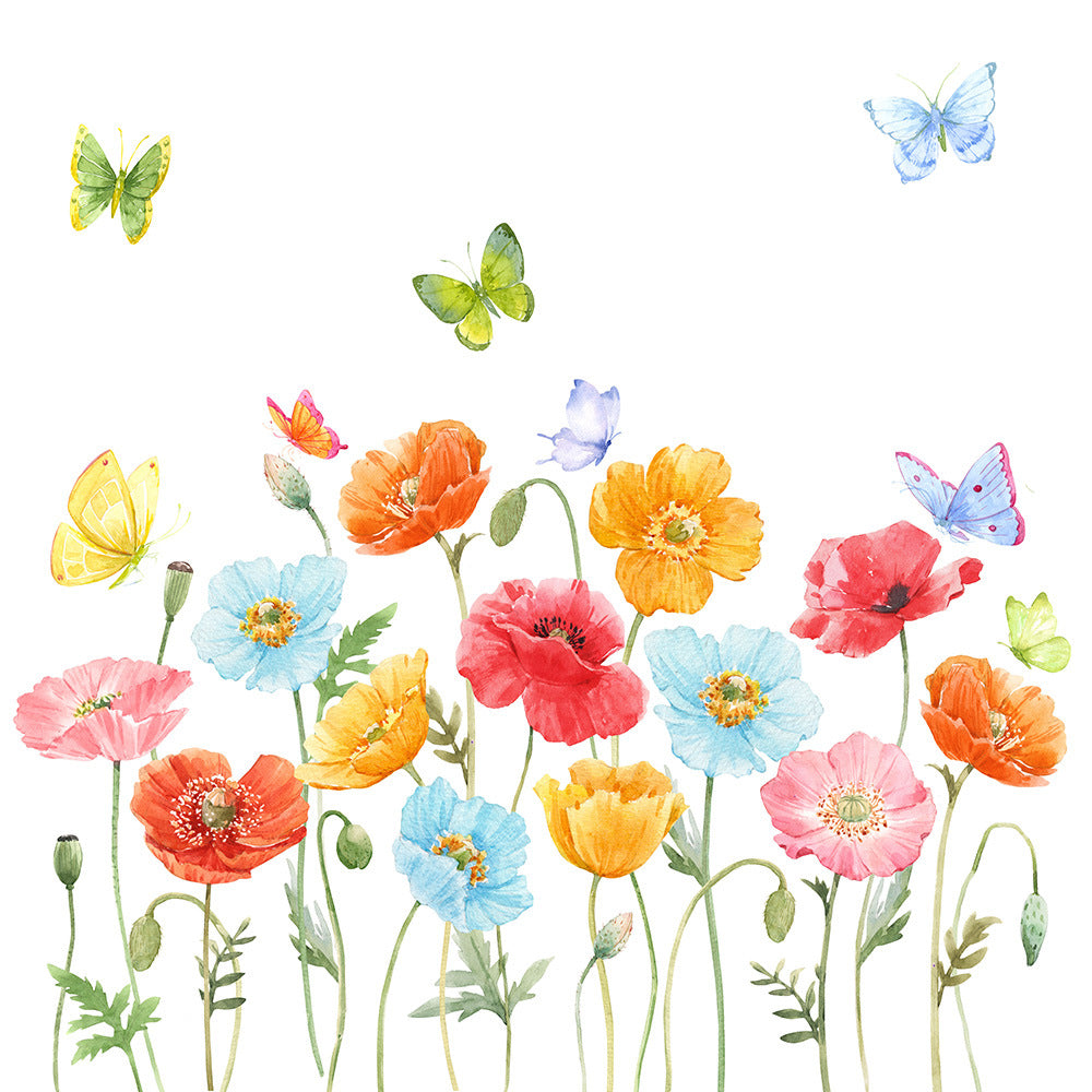Adesivo murale farfalle e fiori