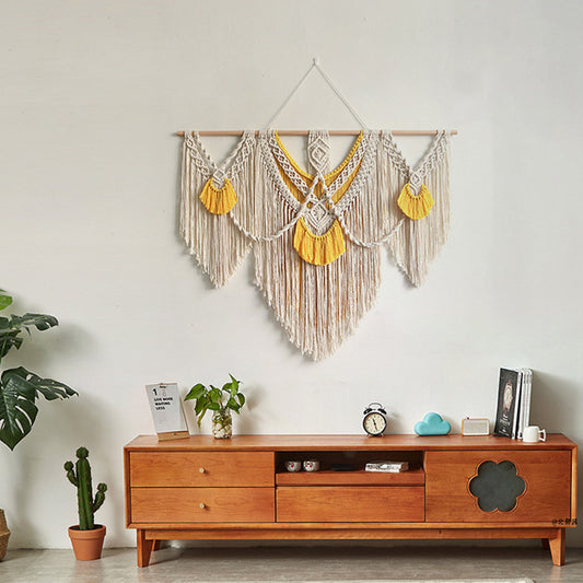 Arazzo Macramé con decorazioni dorate