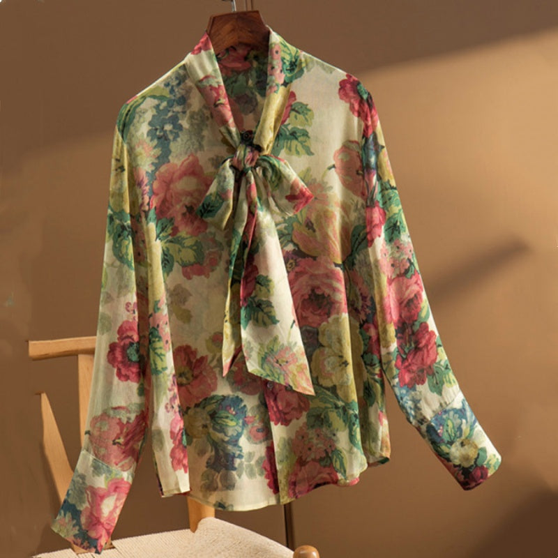 Camicia seta floreale