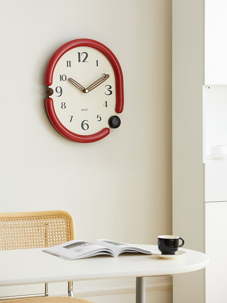 Orologio da parete Sagoma rossa con sfere