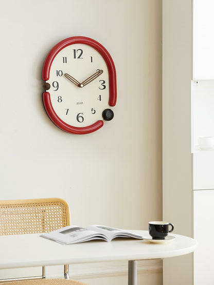 Orologio da parete Sagoma rossa con sfere