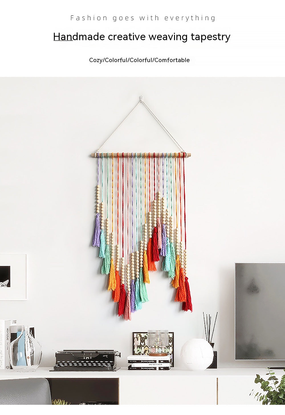 Arazzo Multicolore con Nappe