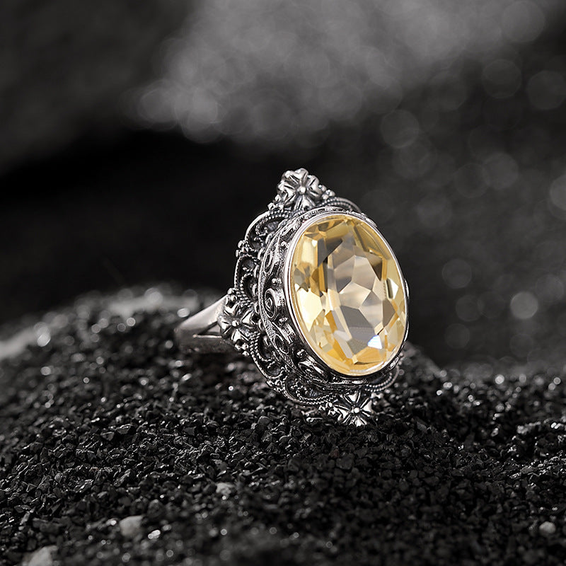 Anello argento citrino