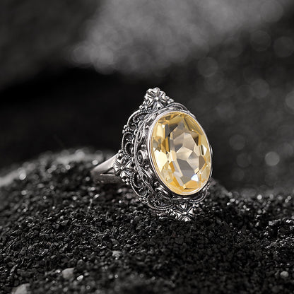 Anello argento citrino